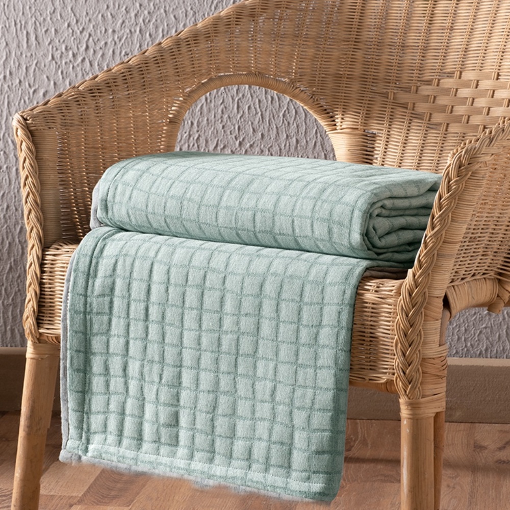 Suvi NYC Squared Pattern Throw Blanket,  Turkish Cotton, Lightweight Super Soft
